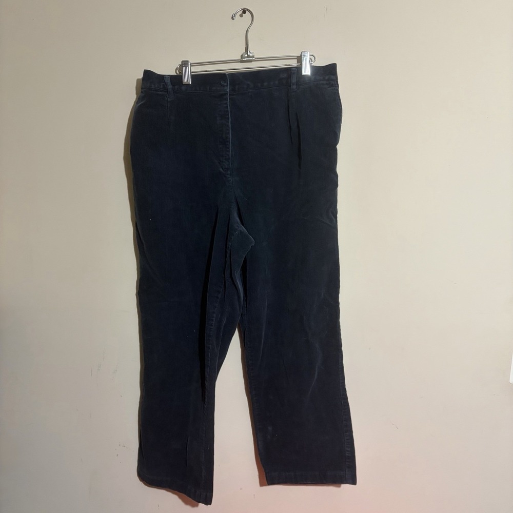 Vintage Y2K Navy Blue L.L. Bean Corduroy Straight Leg Pants Women's Size 18W